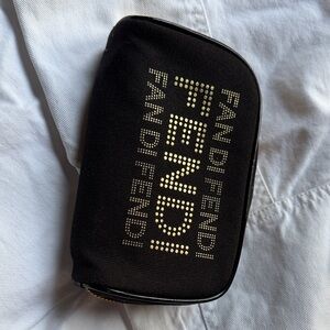 Fendi Black Toiletry Bag with Gold Accents